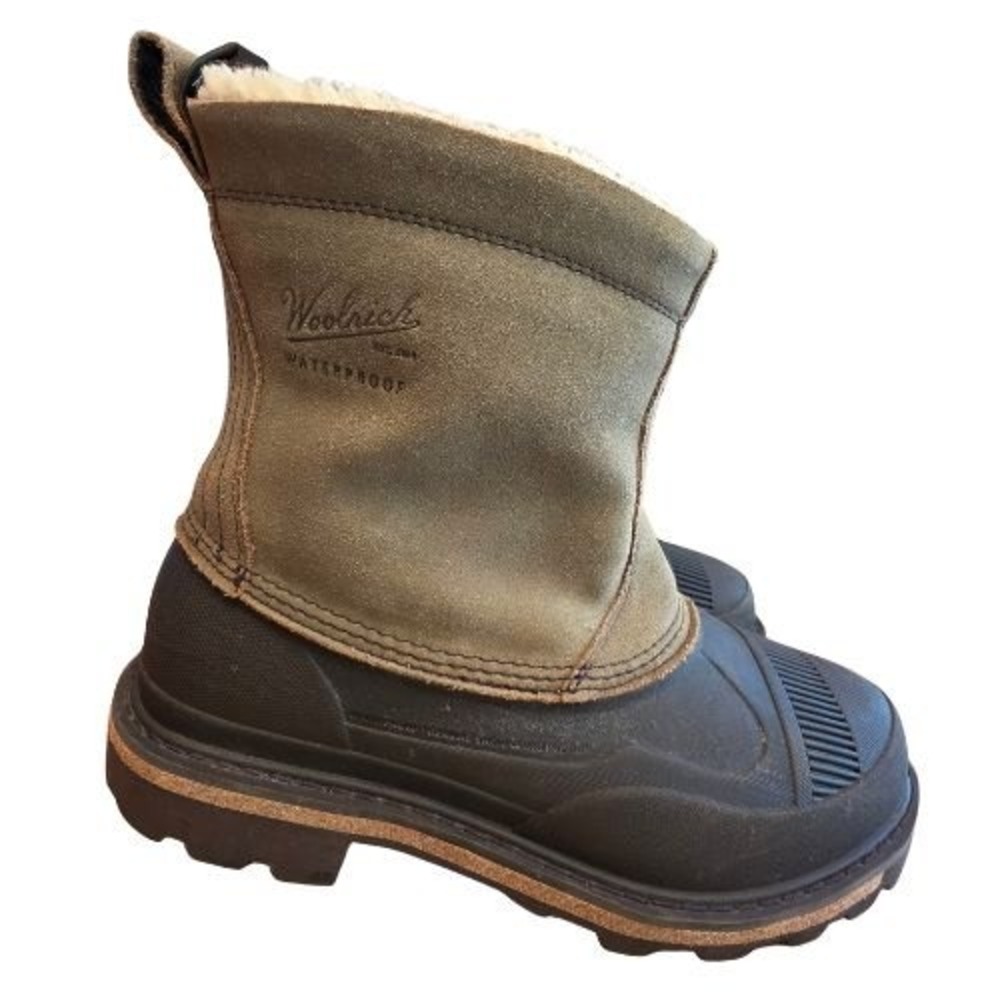 Woolrich Mens 8 Waterproof Duck Boots Tan Suede Shearling Lined‎ Winter Gorpcore